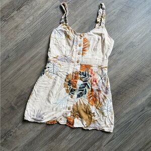 Sage Tropical Print Mini Dress